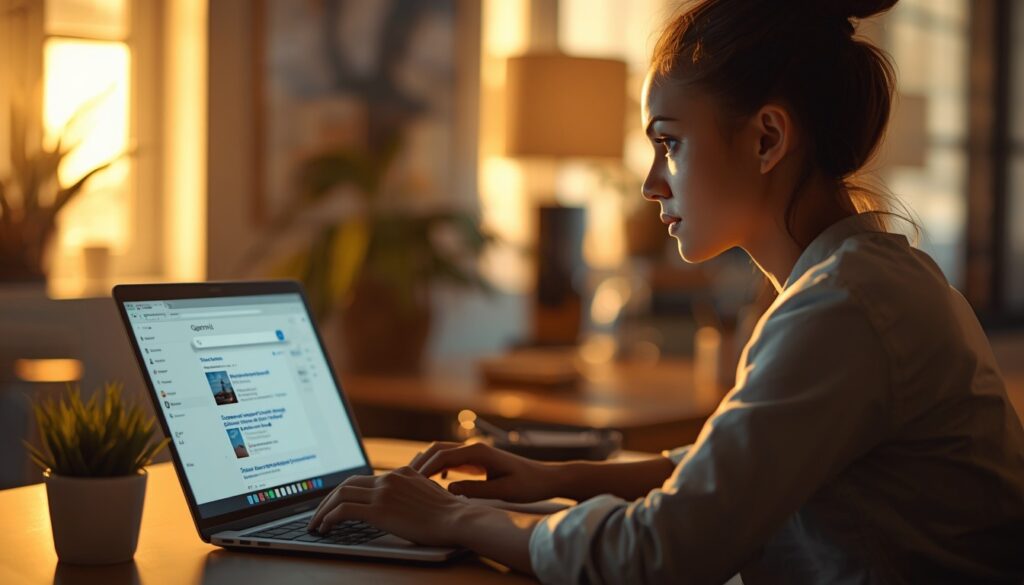 A researcher uses Gemini AI to pull current web data, compare sources, and answer questions with up-to-date research.