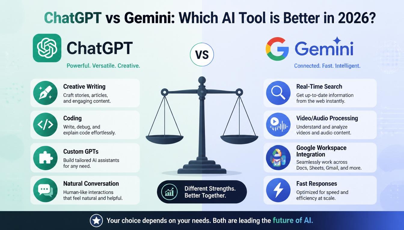 ChatGPT vs Gemini: Best AI Tool in 2026