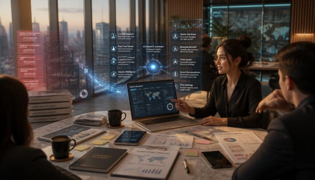 Gemini AI replacing expensive market research tools with live web data.