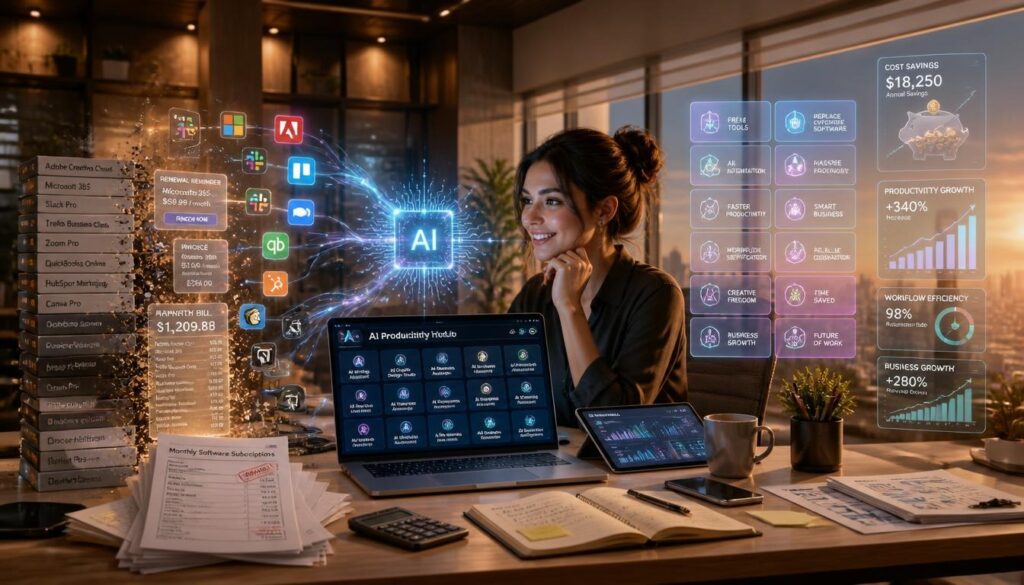 Free AI tools replacing paid software and reducing subscription costs.